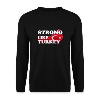 Strong as Turkey - Unisex Sweatshirt - black - Front - Alina (178cm) & Michal (187cm)