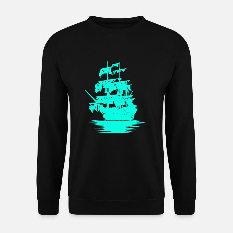 Sailing Ship Seafaring Fantasy Maritime Dinghy - Unisex Sweatshirt - black