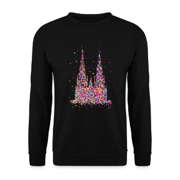 Cologne Cathedral, confetti - Unisex Sweatshirt - black - Front - Alina (178cm) & Michal (187cm)
