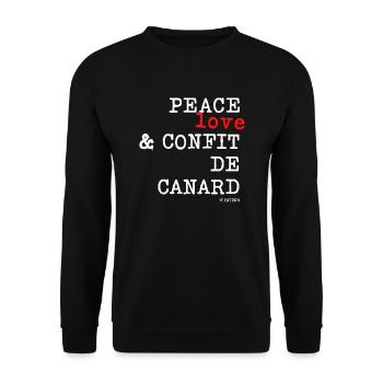 Peace Love and Confit de Canard t-shirt - Sweat-shirt Unisexe - noir - Devant - Alina (178cm) & Michal (187cm)