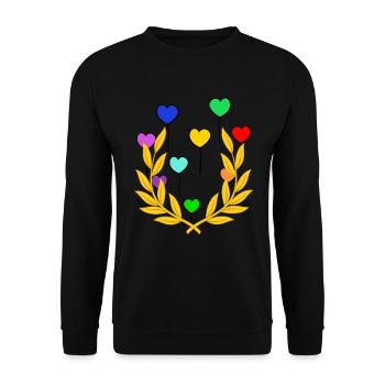 Lorbeerkranz Luftballons Sieg Sieger Gewinner - Unisex Pullover - Schwarz - Vorne - Alina (178cm) & Michal (187cm)