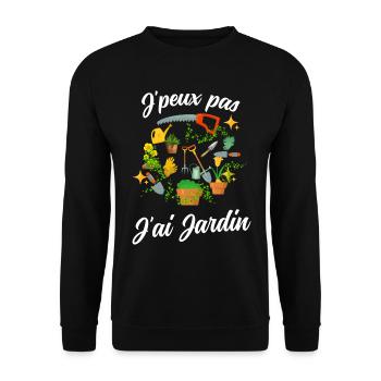 Je peux pas j'ai jardin jardinière jardinier - Sweat-shirt Unisexe - noir - Devant - Alina (178cm) & Michal (187cm)