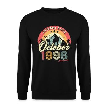 Cadeau D'anniversaire En Octobre 1996 Vintage - Sweat-shirt Unisexe - noir - Devant - Alina (178cm) & Michal (187cm)