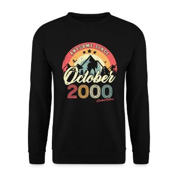 Cadeau D'anniversaire En Octobre 2000 Vintage - Sweat-shirt Unisexe - noir - Devant - Alina (178cm) & Michal (187cm)