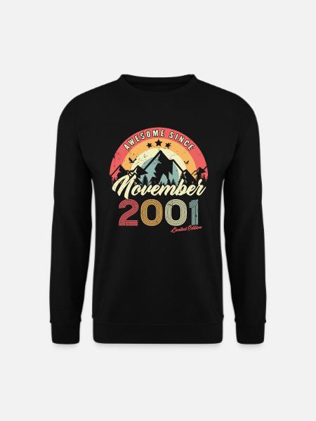Cadeau D'anniversaire En Novembre 2001 Vintage - Sweat-shirt Unisexe - noir