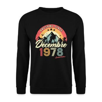 Cadeau D'anniversaire En Décembre 1978 Vintage - Sweat-shirt Unisexe - noir - Devant - Alina (178cm) & Michal (187cm)