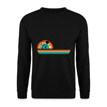 Krankenschwester Design Retro Farbe - Unisex Pullover - Schwarz - Vorne - Alina (178cm) & Michal (187cm)