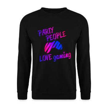 Party Gaming Gamer Gay Videogames Funny Gift - Unisex Sweatshirt - black - Front - Alina (178cm) & Michal (187cm)
