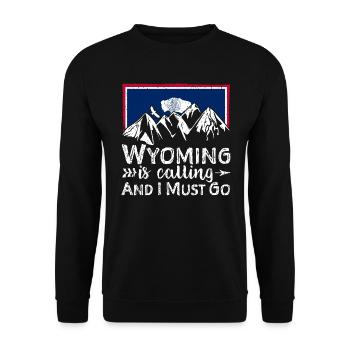 Wyoming Is Calling And I Must Go - Wyoming - Sweat-shirt Unisexe - noir - Devant - Alina (178cm) & Michal (187cm)