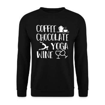 Coffee Chocolate Yoga Wine - wine - Unisex Sweatshirt - black - Front - Alina (178cm) & Michal (187cm)