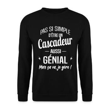 Cascadeur - Sweat-shirt Unisexe - noir - Devant - Alina (178cm) & Michal (187cm)