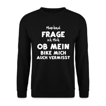 Manchmal Frage Ich Mich Ob Mein... - Unisex Pullover - Schwarz - Vorne - Alina (178cm) & Michal (187cm)