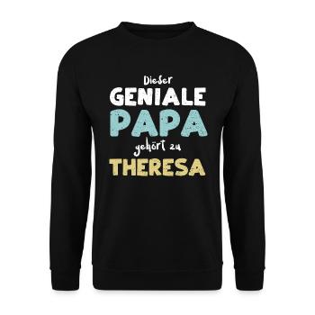 Dieser Geniale Papa Gehört Zu Th... - Unisex Pullover - Schwarz - Vorne - Alina (178cm) & Michal (187cm)
