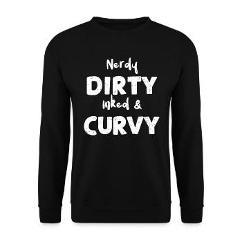 Nerdy Dirty Inked & Curvy - Unisex Sweatshirt - black - Front - Alina (178cm) & Michal (187cm)