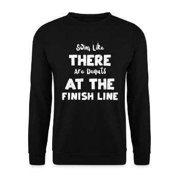 Swim Like There Are Donuts At Th... - Unisex Sweatshirt - black - Front - Alina (178cm) & Michal (187cm)