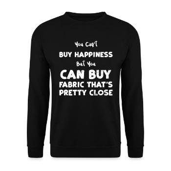 You Can't Buy Happiness But You... - Unisex Pullover - Schwarz - Vorne - Alina (178cm) & Michal (187cm)