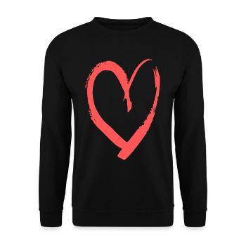 heart love saying gift idea - Unisex Sweatshirt - black - Front - Alina (178cm) & Michal (187cm)