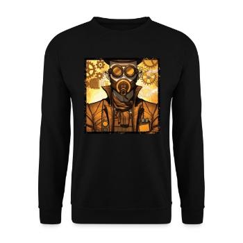 Steampunk industrial mechanic of a zeppelin - Unisex Sweatshirt - black - Front - Alina (178cm) & Michal (187cm)