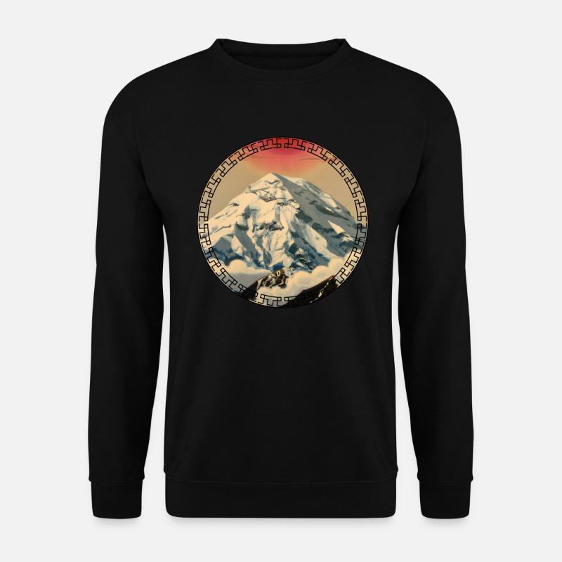 Mount Everest im japanischen Ukiyo-e Stil Berg - Unisex Pullover - Schwarz