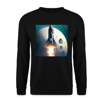 Bitcoin to the moon! hodl trend cryptocurrency - Unisex Sweatshirt - black - Front - Alina (178cm) & Michal (187cm)