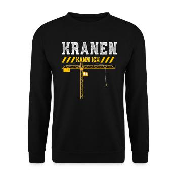 Kranen Kann Ich - Unisex Pullover - Schwarz - Vorne - Alina (178cm) & Michal (187cm)