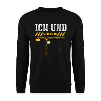 Ich Und Mein Kran - Unisex Pullover - Schwarz - Vorne - Alina (178cm) & Michal (187cm)