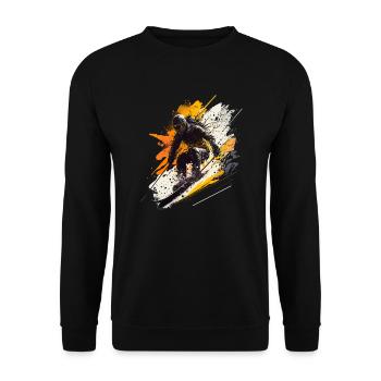 Snow and action: skiers and adrenaline - Unisex Sweatshirt - black - Front - Alina (178cm) & Michal (187cm)