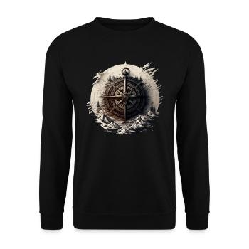 Stay on course: nautical compass for seafaring - Unisex Sweatshirt - black - Front - Alina (178cm) & Michal (187cm)