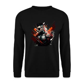Badass anti-hero, cool daredevil - Unisex Sweatshirt - black - Front - Alina (178cm) & Michal (187cm)