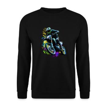 Motocrosser cool dans le style enduro - Sweat-shirt Unisexe - noir - Devant - Alina (178cm) & Michal (187cm)