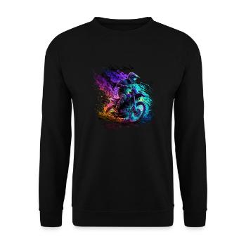 Des pilotes de motocross badass dans des couleurs cool - Sweat-shirt Unisexe - noir - Devant - Alina (178cm) & Michal (187cm)