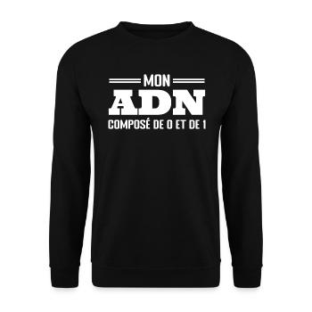Mon ADN Est Composé De 0 Et De 1 - Sweat-shirt Unisexe - noir - Devant - Alina (178cm) & Michal (187cm)