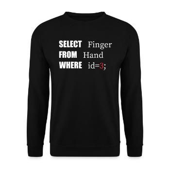 Handauswahl Finger, Lustiger Code. Programmierer-Sprache - Unisex Pullover - Schwarz - Vorne - Alina (178cm) & Michal (187cm)