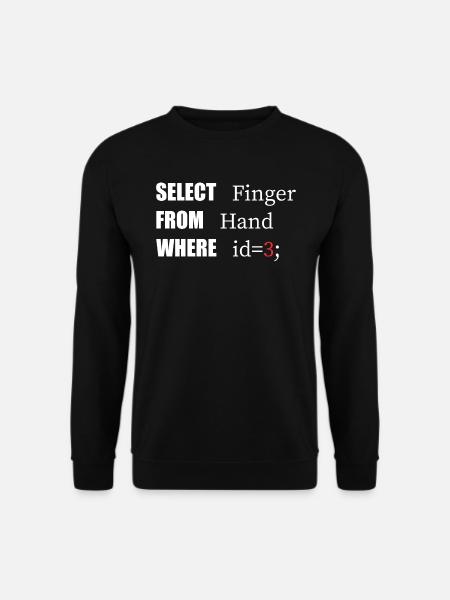 Handauswahl Finger, Lustiger Code. Programmierer-Sprache - Unisex Pullover - Schwarz