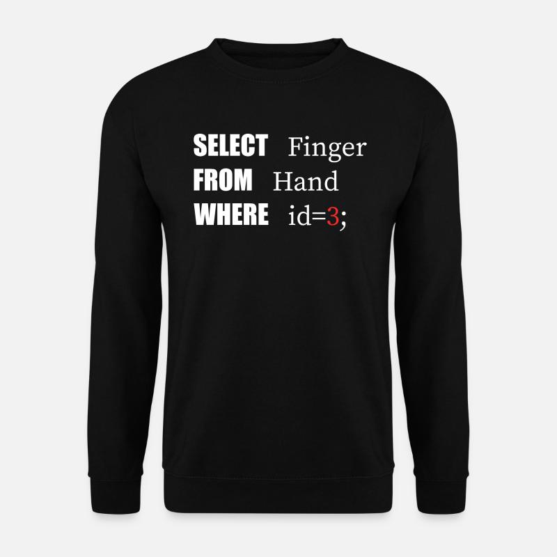 Handauswahl Finger, Lustiger Code. Programmierer-Sprache - Unisex Pullover - Schwarz