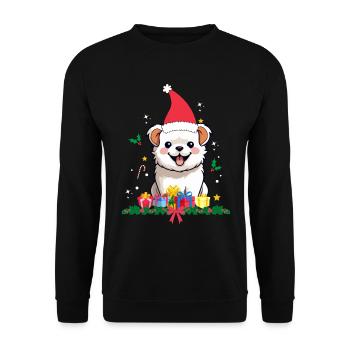 Hunde-Weihnachten - Unisex Pullover - Schwarz - Vorne - Alina (178cm) & Michal (187cm)