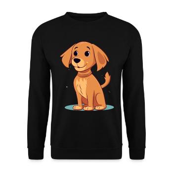 Niedliches Hundedesign für Hundebesitzer - Unisex Pullover - Schwarz - Vorne - Alina (178cm) & Michal (187cm)
