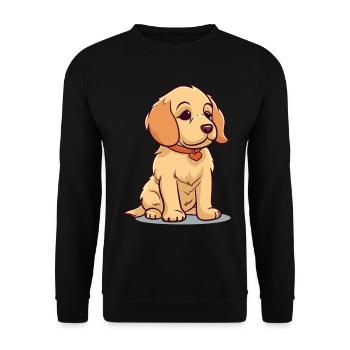 Niedliches Hundedesign für Hundebesitzer - Unisex Pullover - Schwarz - Vorne - Alina (178cm) & Michal (187cm)