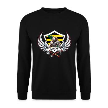 Logo - Unisex Pullover - Schwarz - Vorne - Alina (178cm) & Michal (187cm)
