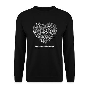 sleep eat bike repeat - Unisex Sweatshirt - black - Front - Alina (178cm) & Michal (187cm)