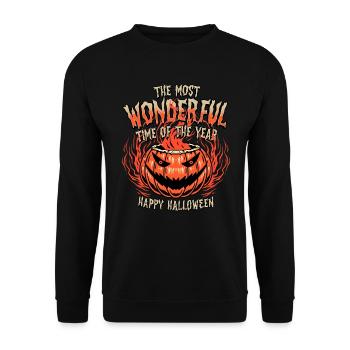 Joyeux Halloween Citrouille - Sweat-shirt Unisexe - noir - Devant - Alina (178cm) & Michal (187cm)