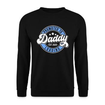 Promotion to Dad 2025 - Unisex Sweatshirt - black - Front - Alina (178cm) & Michal (187cm)