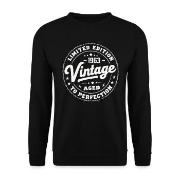 Legende seit 1963 Genial seit 1963 Retro 1963 - Unisex Pullover - Schwarz - Vorne - Alina (178cm) & Michal (187cm)