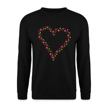 Coeur en Confetti - Sweat-shirt Unisexe - noir - Devant - Alina (178cm) & Michal (187cm)