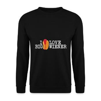 I Love Big Wiener - Unisex Sweatshirt - black - Front - Alina (178cm) & Michal (187cm)