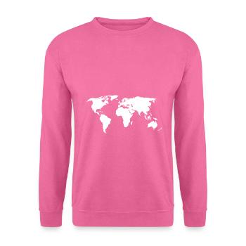 world map Weltkarte - Unisex Pullover - Pink - Vorne