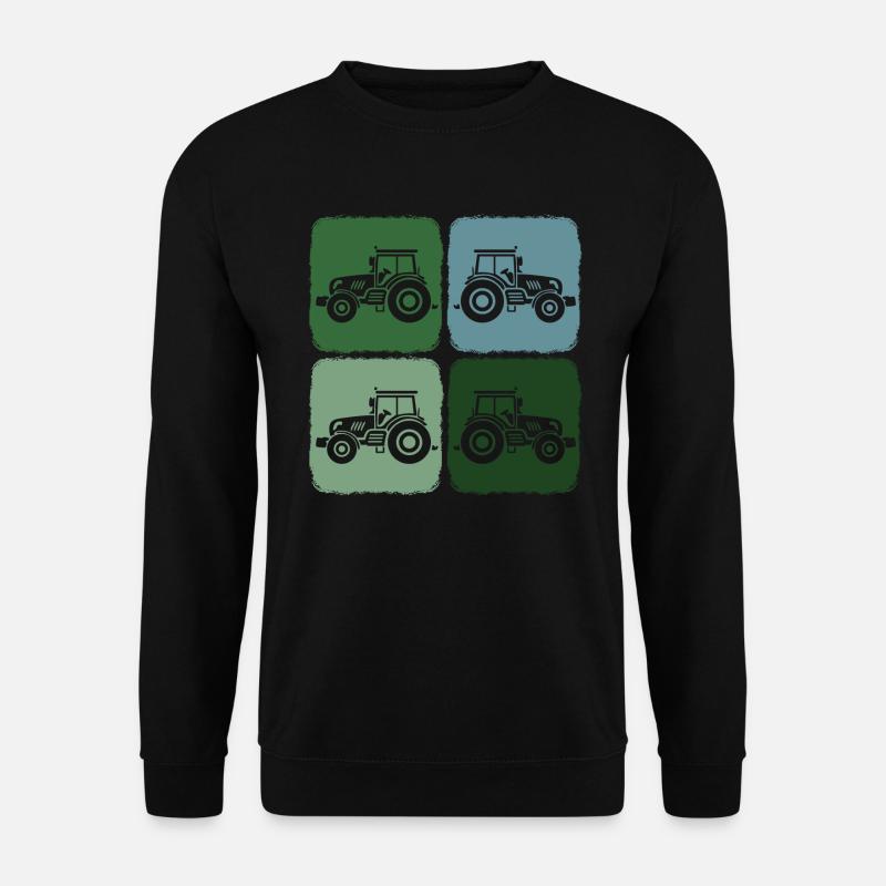 Trecker Retro Traktor Erntezeit in Landwirtschaft - Unisex Pullover - Schwarz