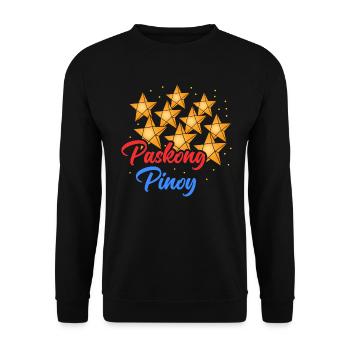 Paskong Pinoy Weihnachtsdesign für Filipinos - Unisex Pullover - Schwarz - Vorne - Alina (178cm) & Michal (187cm)