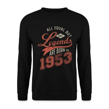 Legends are born in 1953 anniversary 70 years - Unisex Sweatshirt - black - Front - Alina (178cm) & Michal (187cm)