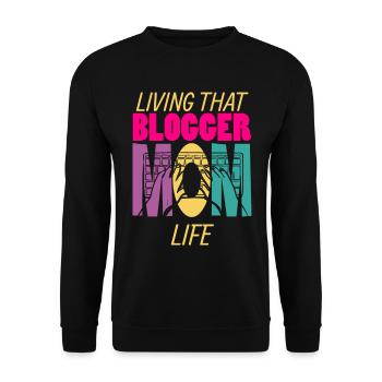 Living That Blogger Mom Life Mama Blogger - Unisex Pullover - Schwarz - Vorne - Alina (178cm) & Michal (187cm)